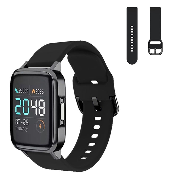 Helt vildt cool Haylou SmartWatch Silikone Rem - Størrelse: L - Sort#serie_4