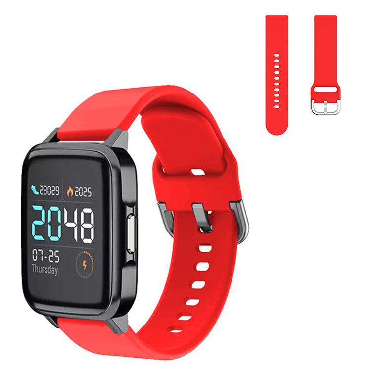 Helt vildt cool Haylou SmartWatch Silikone Rem - Størrelse: L - Rød#serie_5