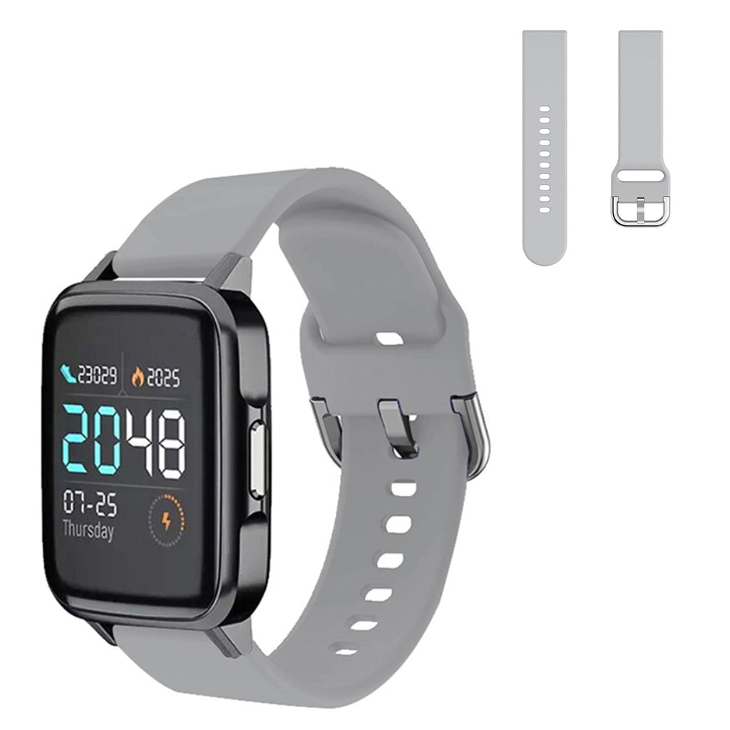 Helt vildt cool Haylou SmartWatch Silikone Rem - Størrelse: L - Sølv#serie_6