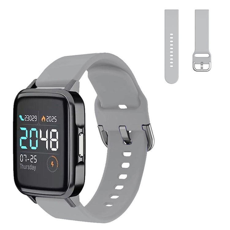 Helt vildt cool Haylou SmartWatch Silikone Rem - Størrelse: L - Sølv#serie_6