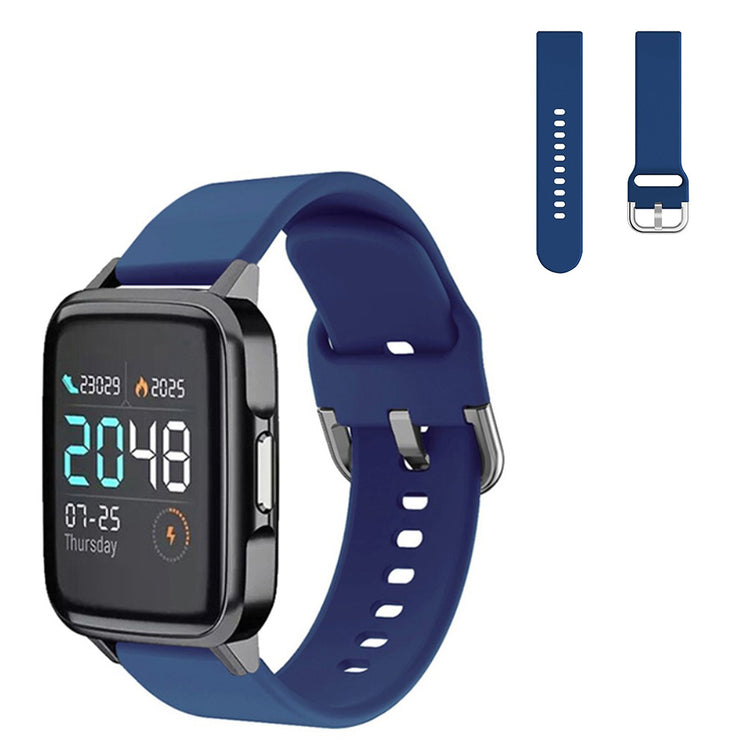 Helt vildt cool Haylou SmartWatch Silikone Rem - Størrelse: L - Blå#serie_7