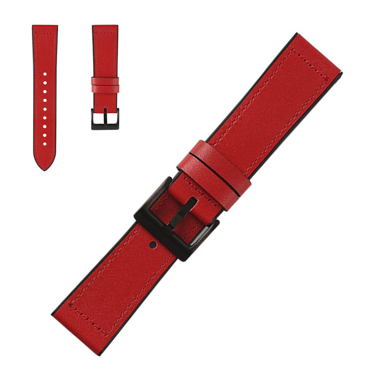 Meget fantastisk 22mm Kunstlæder og Silikone Rem - Rød#serie_3