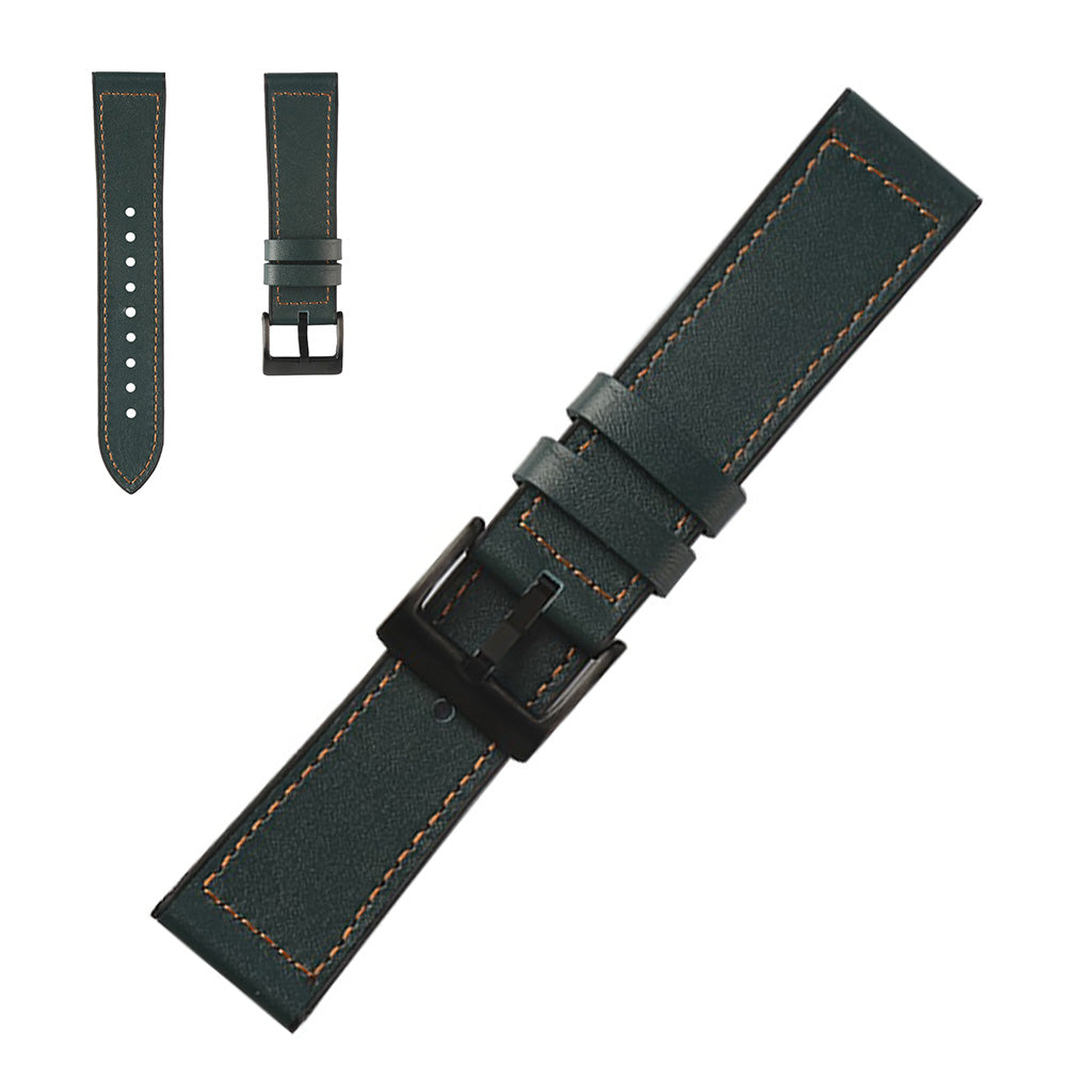 Meget fantastisk 22mm Kunstlæder og Silikone Rem - Grøn#serie_6