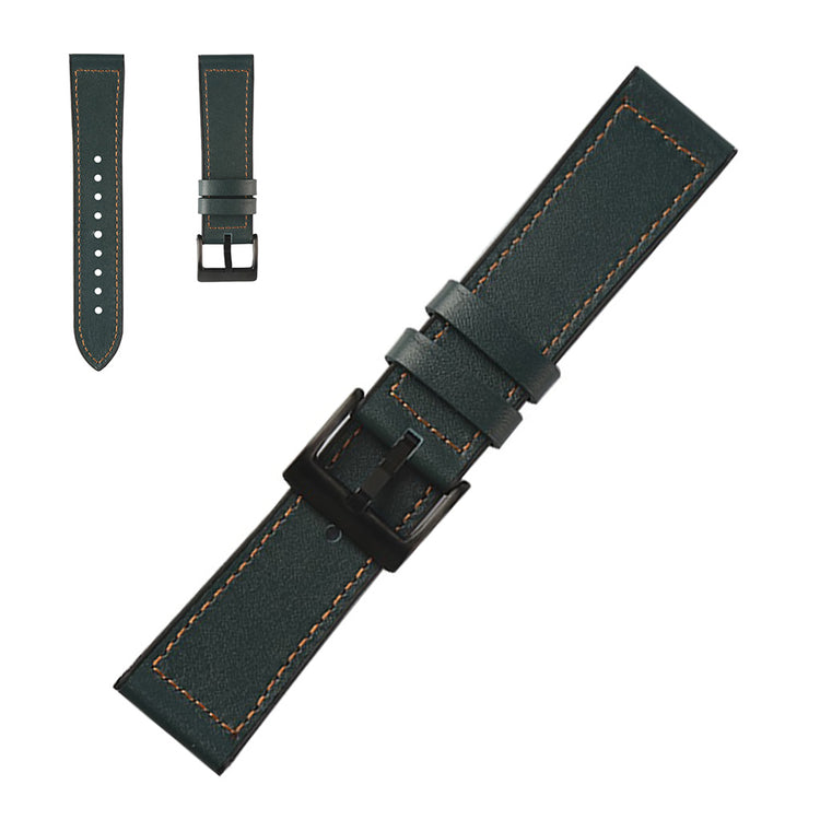 Meget fantastisk 22mm Kunstlæder og Silikone Rem - Grøn#serie_6