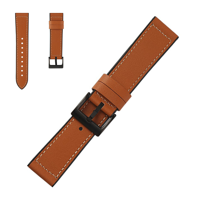 Meget fantastisk 22mm Kunstlæder og Silikone Rem - Brun#serie_9