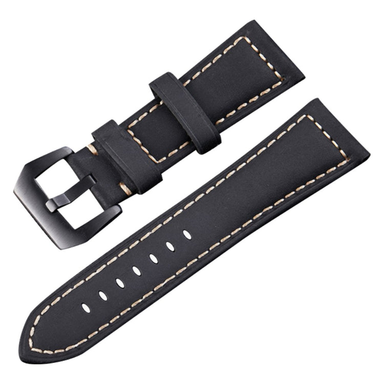 Meget Sejt Ægte Læder Rem passer til 22mm - Sort#serie_4
